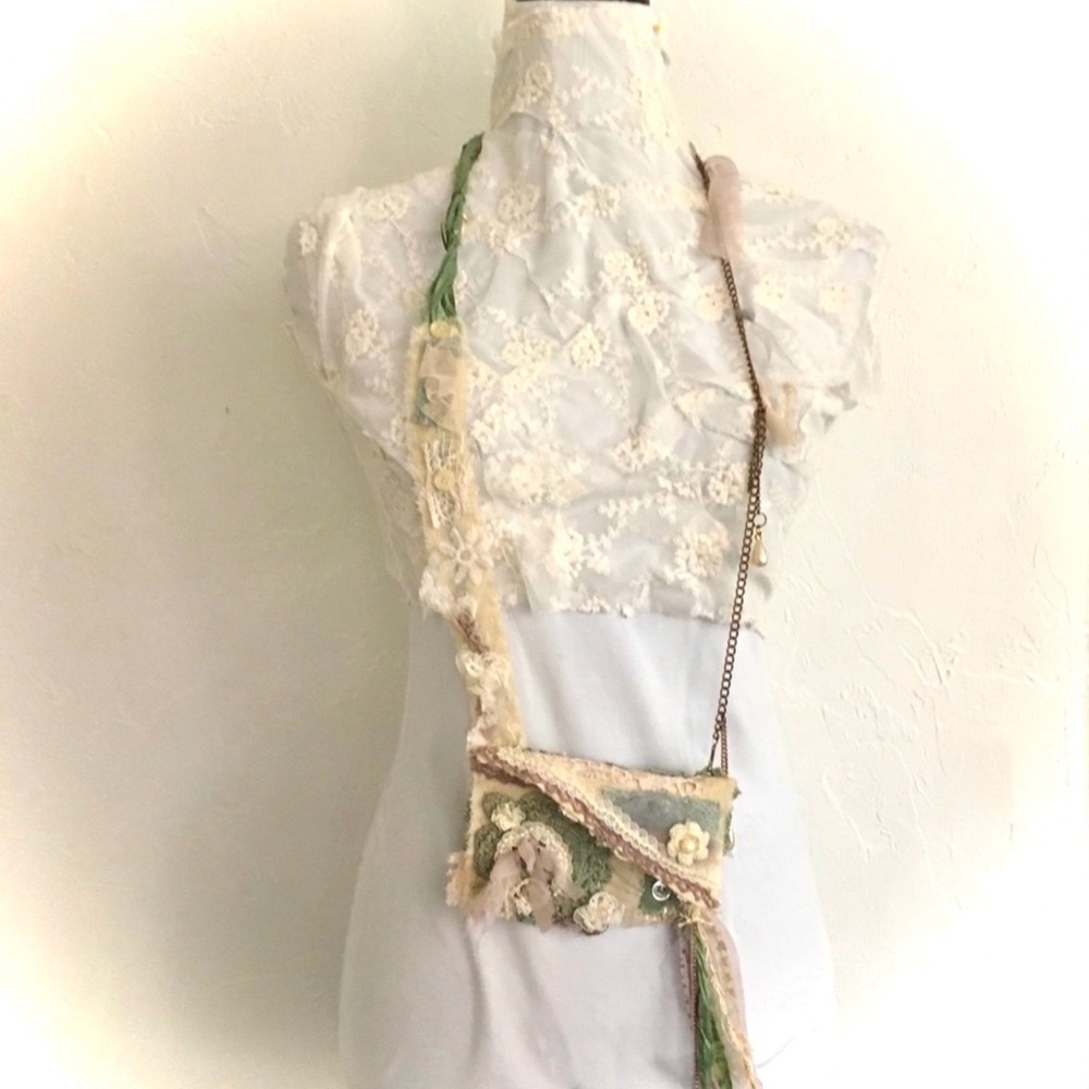 Handmade Crossbody Bag Necklace Wearable Art Jewelry Small